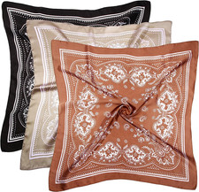 DOOBO 3 Pcs 27.5 Inches Satin Head Scarf Hair Scarf Silk Head Scarf Silk Band...