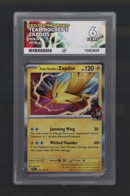 Pokémon TCG Team Rocket's Zapdos Holo Ace Grading 6 Destined Rivals 