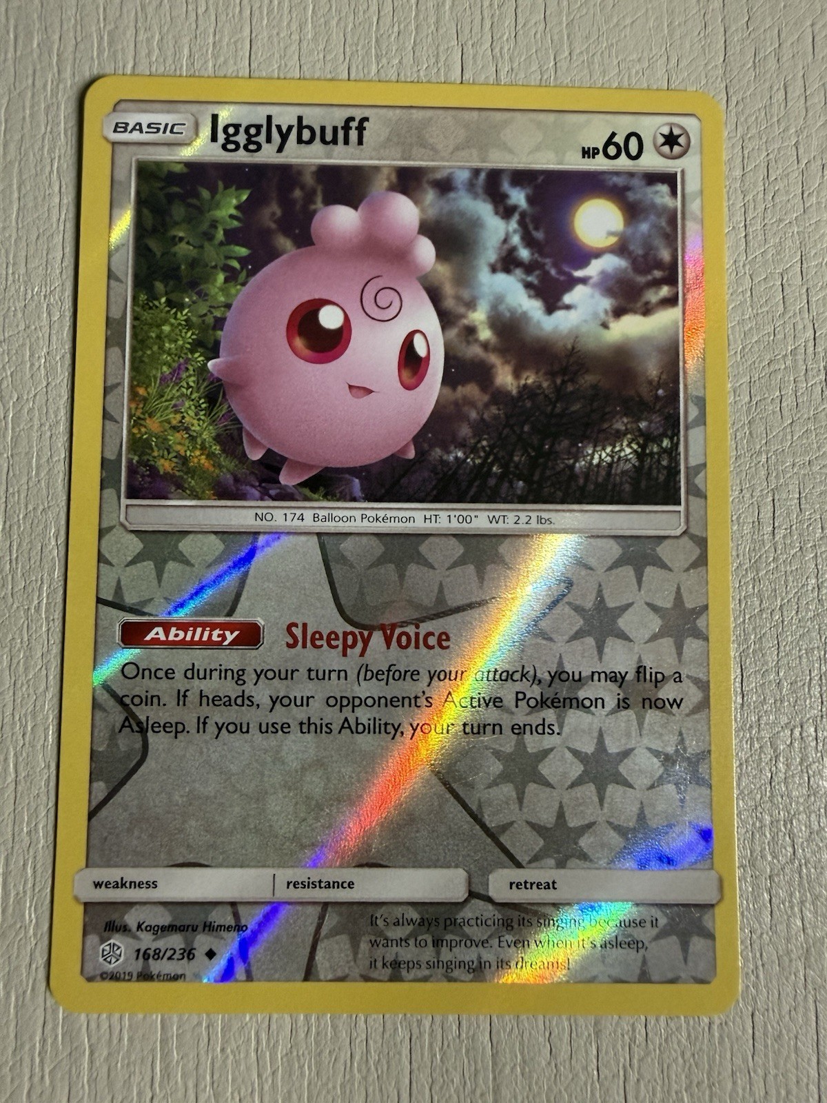 Igglybuff 168/236 Sm-Cosmic Eclipse Reverse Holo