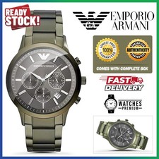 New Emporio Armani AR11117 Renato Sport Khaki Green Chronograph Men's Watch 43mm