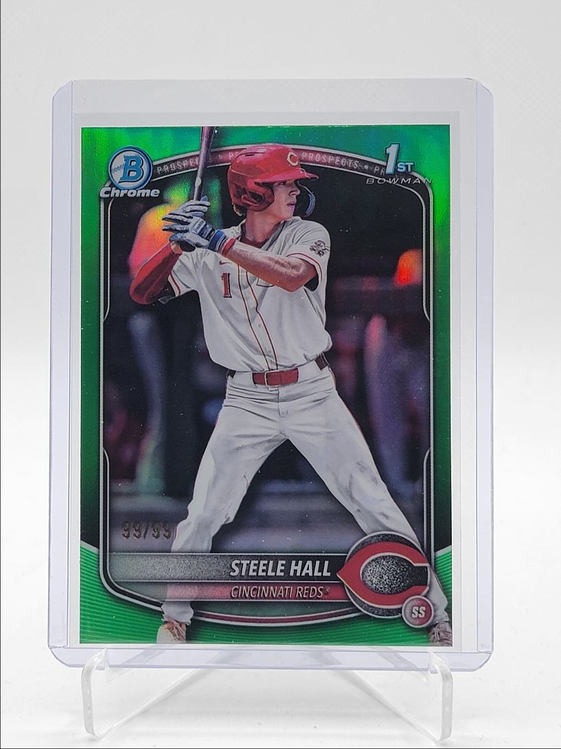 STEELE HALL 2025 BOWMAN CHROME DRAFT 1ST GREEN REFRACTOR 99/99 Q5498