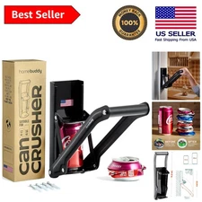 Stainless Steel Wall-Mounted Can Crusher - Crush 12 & 16 Oz Cans Effortlessly