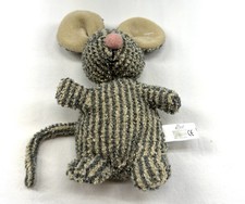 Russ Gray Beige Striped Plush Mouse Stuffed Animal, Washable, 2005