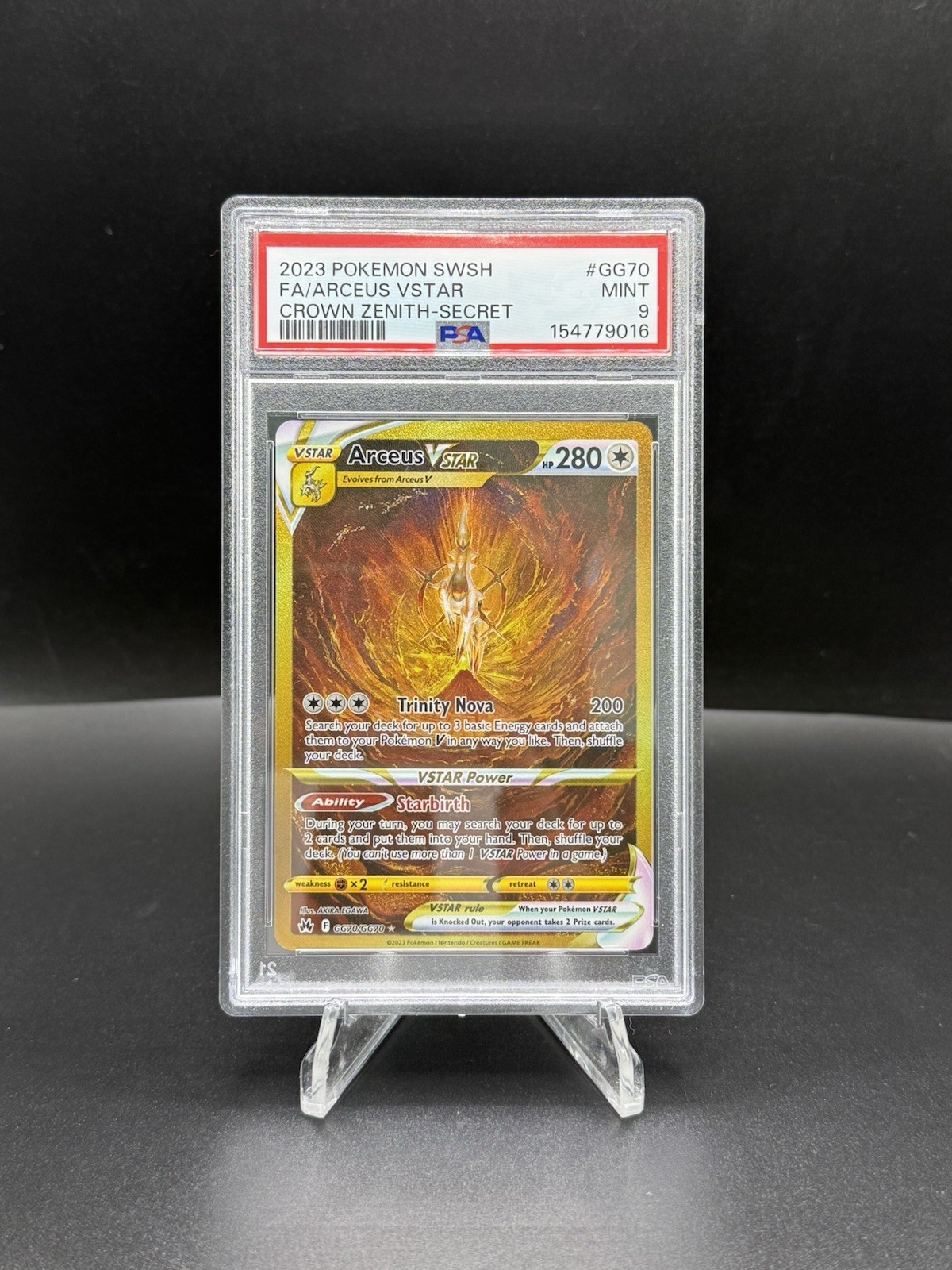 2023 Pokemon SWSH Full Art Arceus VSTAR Crown Zenith Secret #GG70 PSA 9 MINT