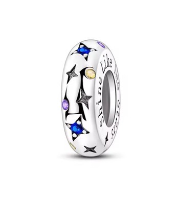 Runde himmlische Charm Perle passend für europäisches Armband S925 Silber Sterne Mond Sonne