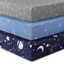 Baby Crib Sheets for Boys Girls Fitted Crib Sheet Neutral 3 Pack for Standard...