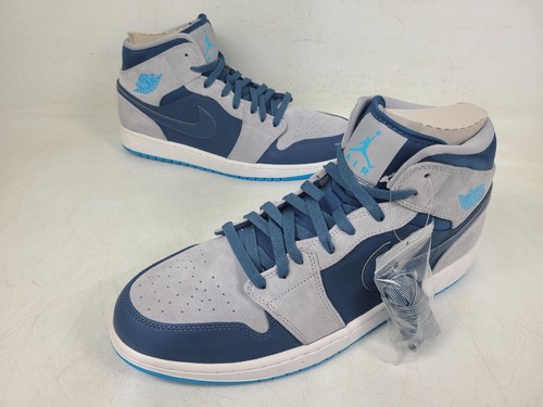 (NEW) Nike Air Jordan 1 Retro Mid Dark Powder Blue 554724-406 Men's Size 13 - Bild 2 von 9