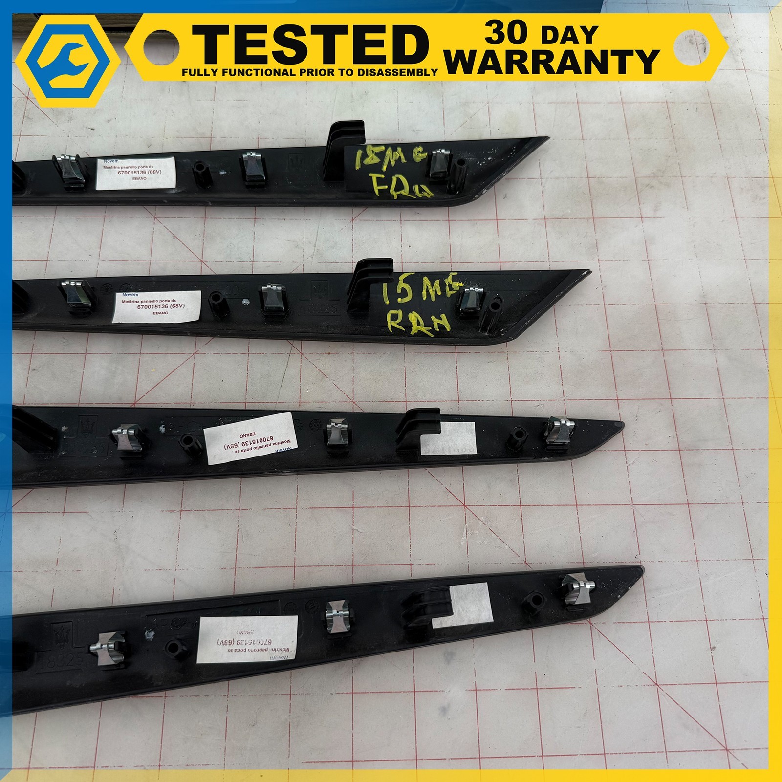 14-24 MASERATI GHIBLI FRONT CENTER CONSOLE DOOR WOOD TRIM SIDE PANELS SET OEM