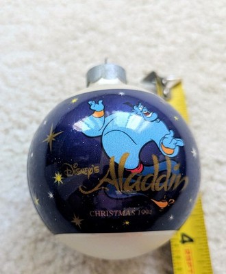 Schmid Walt Disney's Aladdin Ornament Christmas 1994 glass ball genie art blue