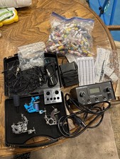 Tattoo Kit Lot: Power Supply 1.5-18V  3 Machines, Inks, Needles, Case