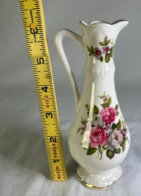 Vintage James Kent Old Foley Harmony Rose Pitcher Vase Floral Design