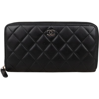 Chanel Quilted Lambskin CC Zipped Wallet Coco CC Portemonnaie Geldbörse