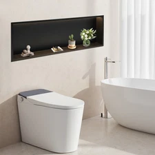 Black Wall Embedded Mount 304 Stainless Steel Shower Niche Set With LED Light