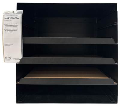 New IKEA HARVMATTA Anthracite Letter Tray 32x32 cm (12 ½x12 ½ '') 205.785.85