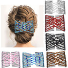 6 Pcs Magic Hair Comb Elastic Beaded Hair Clips Women Stretchy Bride