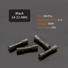 44 PCS 14-12AWG Heat Shrink Butt Connectors Marine Crimp Wire Splice Terminals