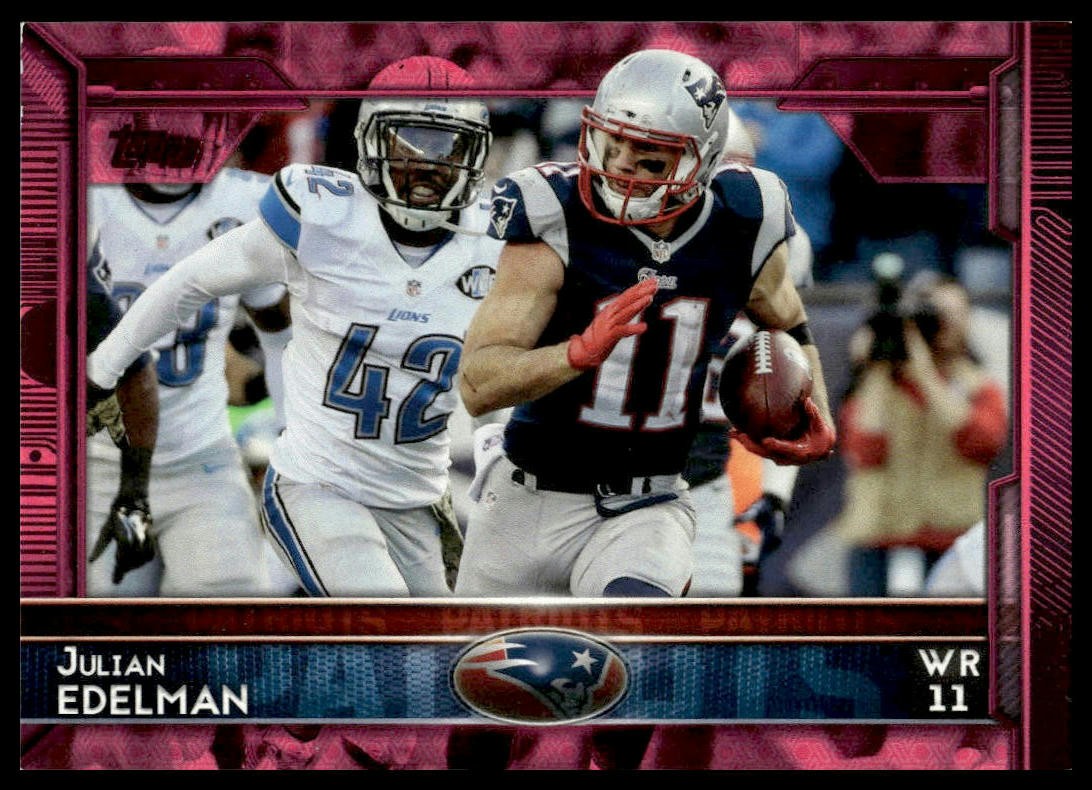 2015 Topps #170 Julian Edelman SN Pink #/499 New England Patriots NM+
