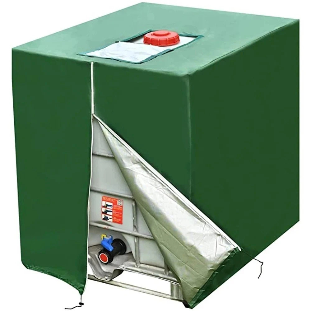IBC Tote Cover 275 Gallon Waterproof 420D UV Resistant Tank Cover Zipper