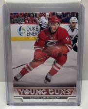 2013-14 UPPER DECK ELIAS LINDHOLM #469 YOUNG GUNS ROOKIE CARD. rookie card picture