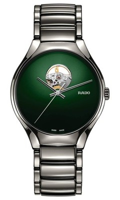 RADO True R27108312 Green Ceramic Open Heart  Men's Watch New in Box