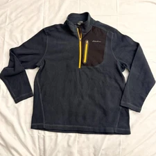 Eddie Bauer Men’s Fleece Pullover L 1/4 Zip Gray Outdoor Jacket