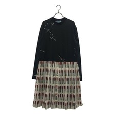 Prada | 2018SS Triangle Logo Patch Lip Print Switch Dress S|White Used KLDR-0