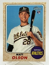 Matt Olson 2017 Topps Heritage #681 Rookie Card K7 1. rookie card picture