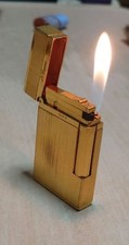 S.T. Dupont Gas Lighter Hairline Gold Line 2 Used