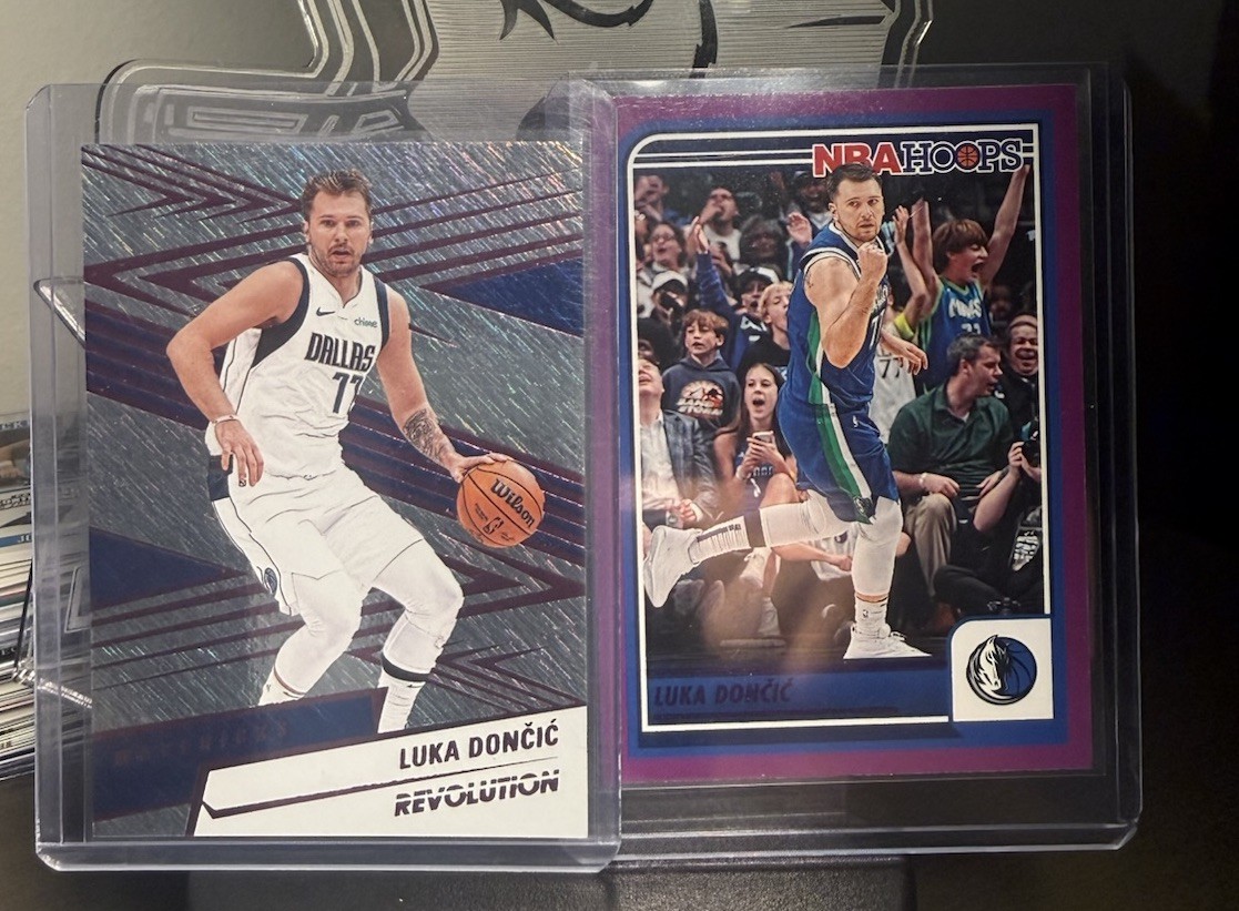 Luka Doncic 2024-25 Panini Revolution /20 Pink Storm SSP! & NBA Hoops Purple