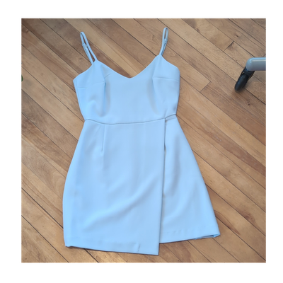 french connection light blue dress French Connection Tweed Mini Slit Dress