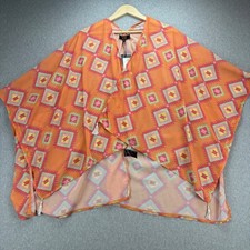Lucky  Blessed Kimono Womens S Orange Aztec Geometric Cardigan Western BOHO NWT