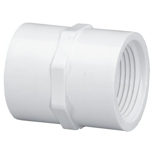 Westlake Pipe & Fittings Coupling,PVC,3/4 in,FNPT,SCH 40,White 430007BC Westlake