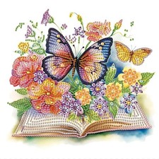 Diamond Art Painting Kits for Adults, 5D Special Shape Butterflies Flowers