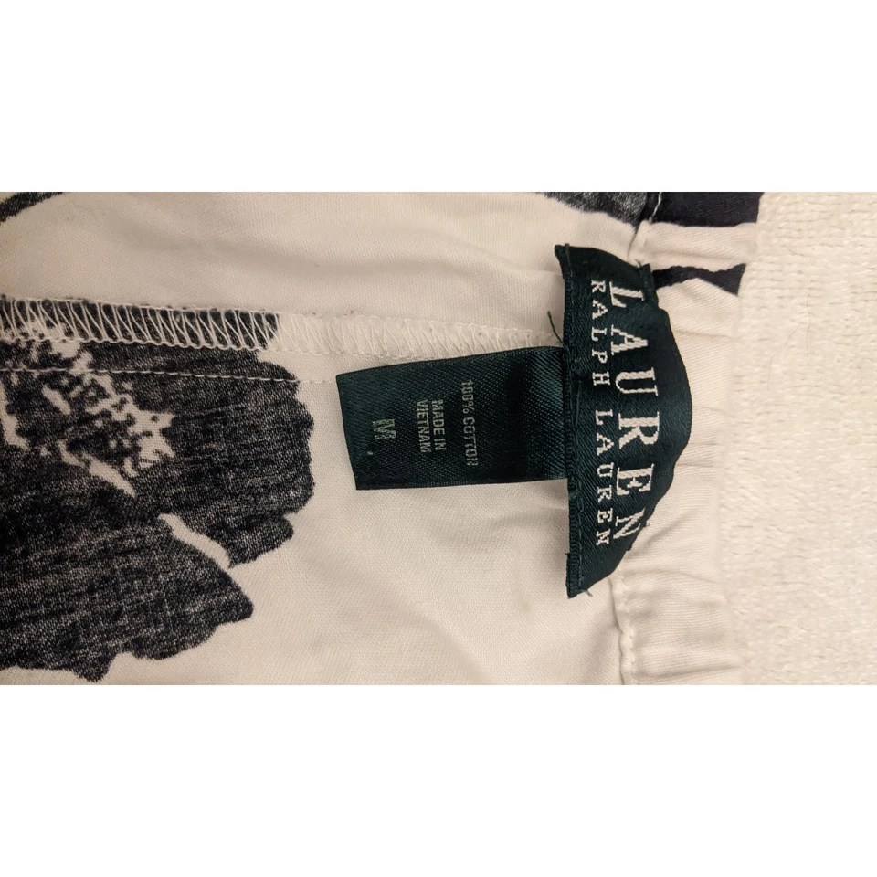 Pantalones de pijama florales Ralph Lauren en blanco y negro Foto 3 de 4