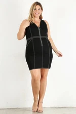 Women's Plus Solid Bodycon Mini Dress