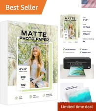 4x6 Matte Photo Paper 200 GSM Inkjet Printer Paper 100 Sheets Dye  Pigment
