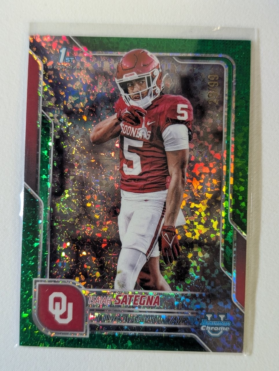 2025 Topps Bowman Chrome Isaiah Sategna Green Mini-diamond /99 #48