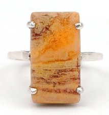 Natural Picture Jasper 925 Solid Sterling Silver Ring Sz 6.5 B19-2