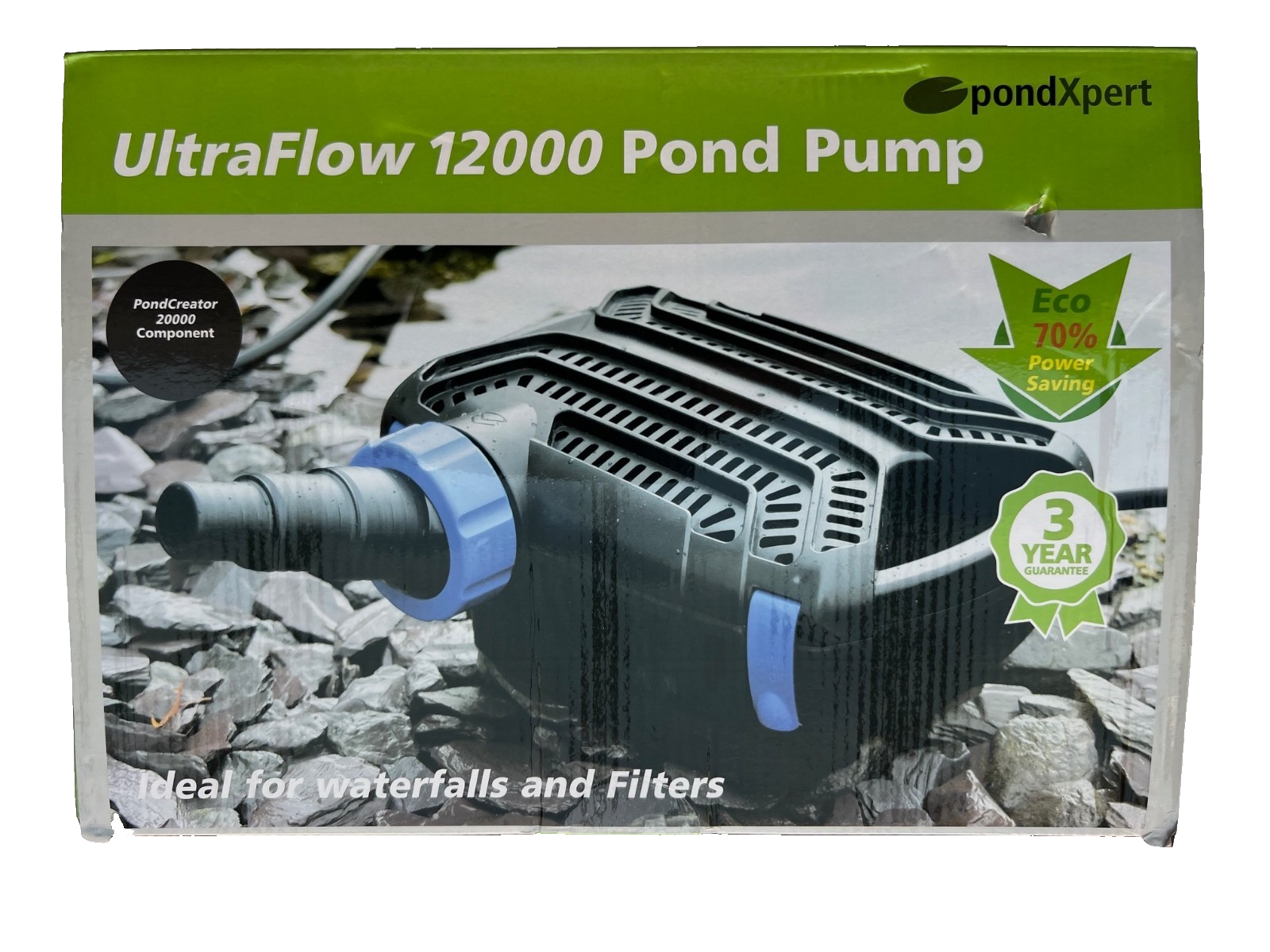 PondXpert Pump UltraFlow 12000 Dry or Submerged Waterfall or Filter Pond Pump