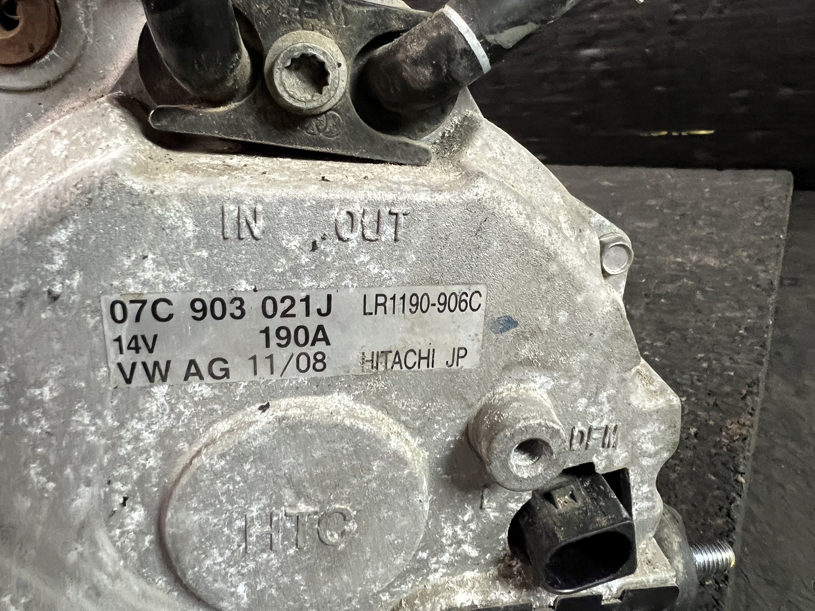03-12 BENTLEY CONTINENTAL 6.0 ALTERNATOR GENERATOR 190 AMP LR1190-906C