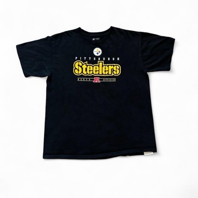 NFL Pittsburgh Steelers AFC Champions T-Shirt XL Black Big Front Logo Tee Men