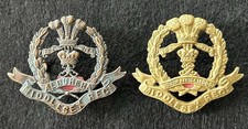 Middlesex Regiment Cap Badge Pair Albuhhera & South Africa 1900–02