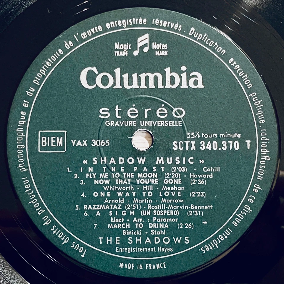THE SHADOWS - " Shadow Music " LP, Columbia SCTX 340.370 - STEREO - Photo 4/4