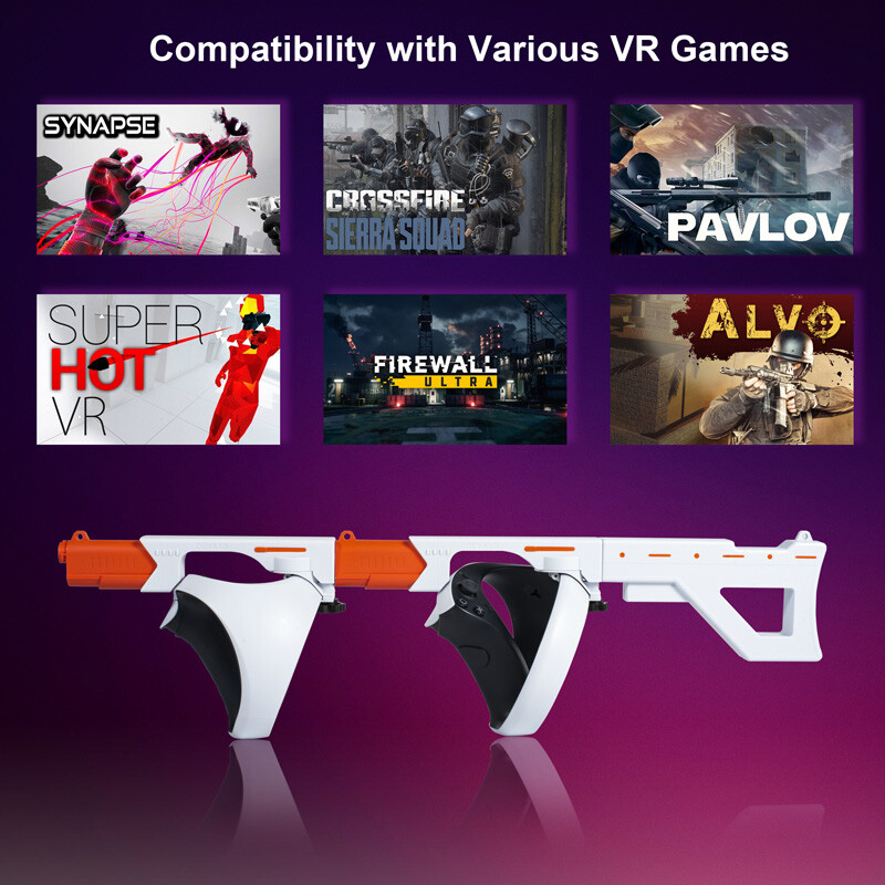 ABS Gaming Gunstock Holder Adjustable Magnetic Shooting Stand for PS VR2