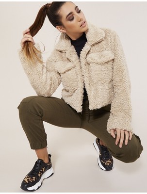 cropped teddy bear jacket