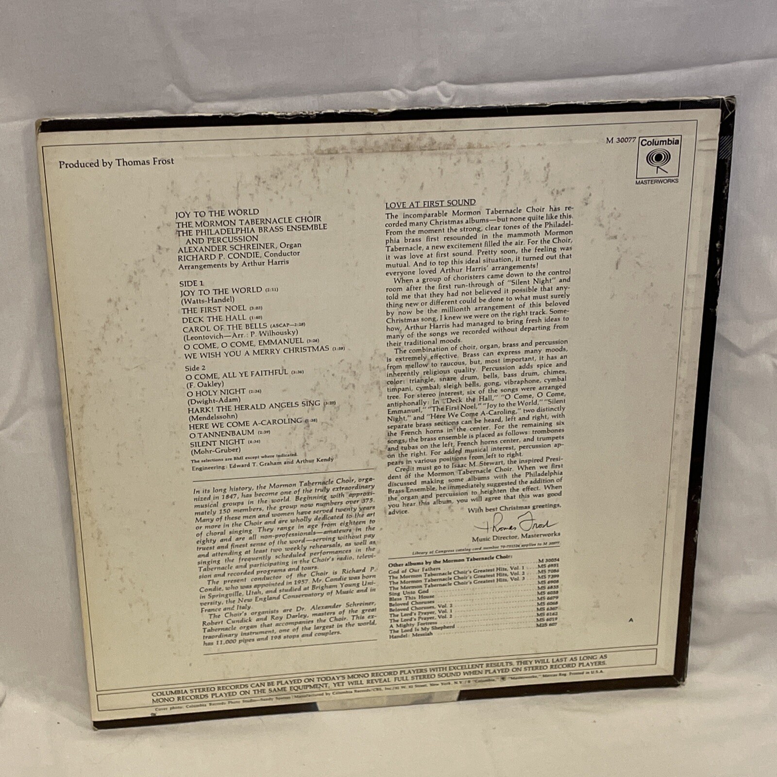 Joy To The World (Vinyl) Columbia Masterworks XM 30077 VG LP Record Album thumbnail 3