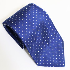 Vintage Brooks Brothers Makers Neck Tie Royal Blue Geometric Pattern Silk 58"