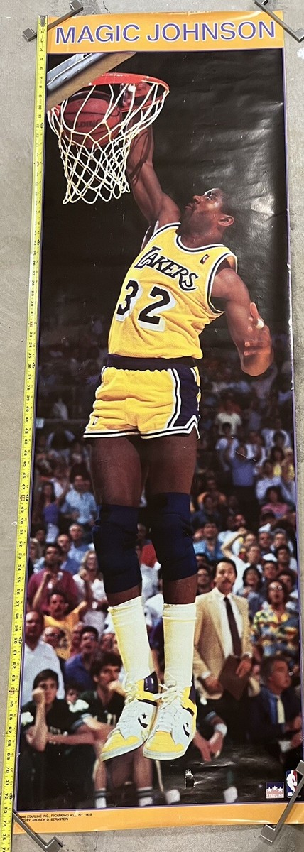 HUGE Magic Johnson Starline NBA Lakers 1988 23”X 75” Door