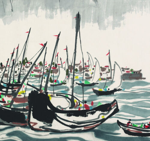 ORIGINAL ART CHINESE PAINTING FAMOUS ARTWORK-Wu Guanzhong&吴冠中 苍山洱海 - Picture 6 of 9