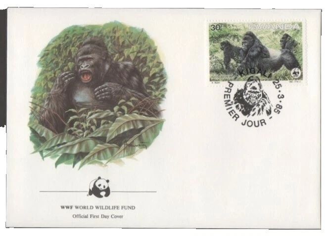 World Wildlife Fund (WWF) sobre de Primer Día sellos de Ruanda